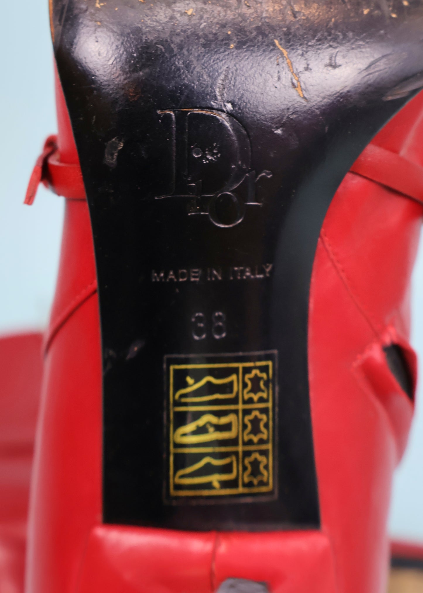 Dior Fall 2003 Red Leather Bondage Harness Heeled Boots
