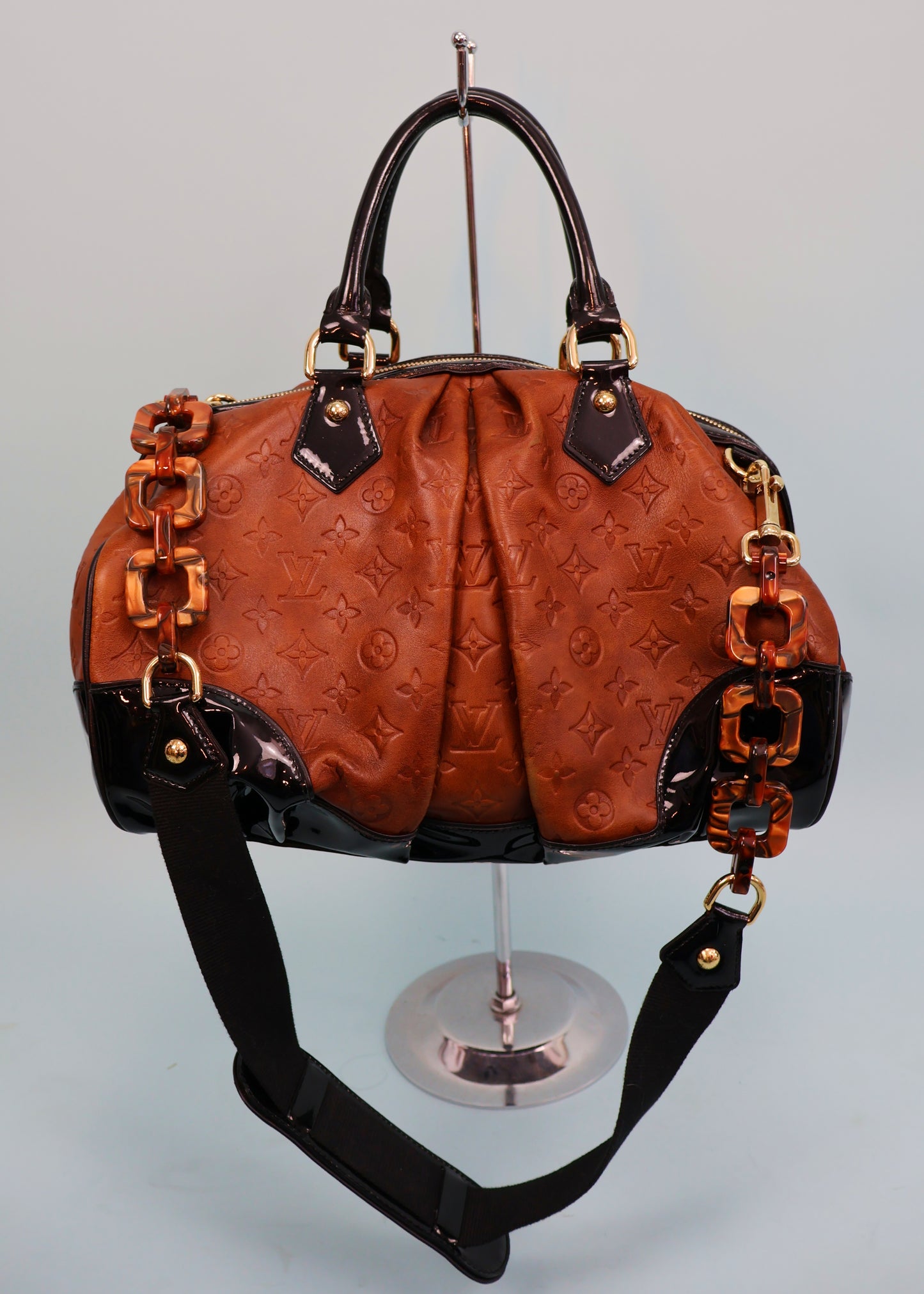Louis Vuitton Fall 2006 Embossed Brown Leather Monogram Stephen Boston Bag