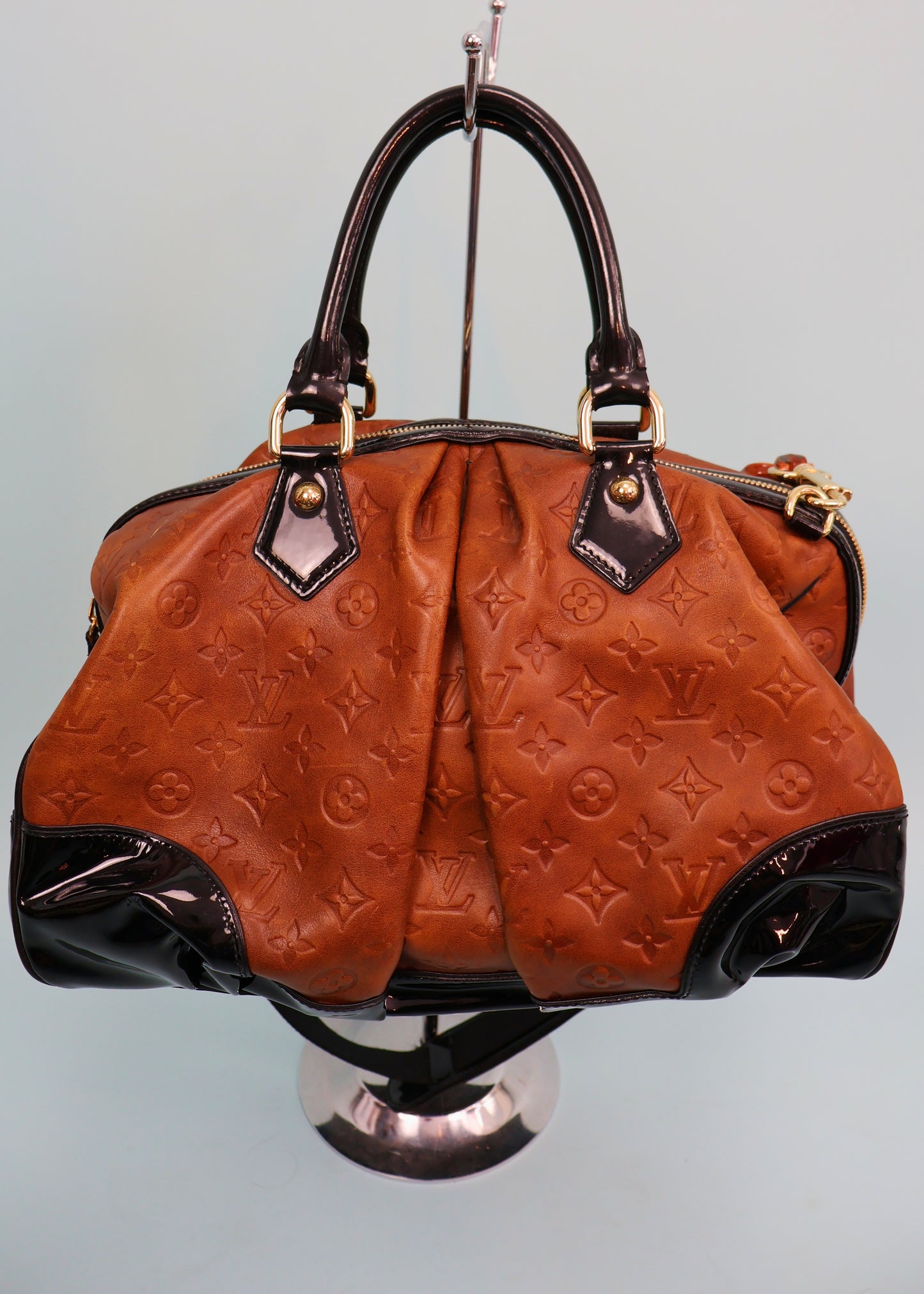 Louis Vuitton Fall 2006 Embossed Brown Leather Monogram Stephen Boston Bag