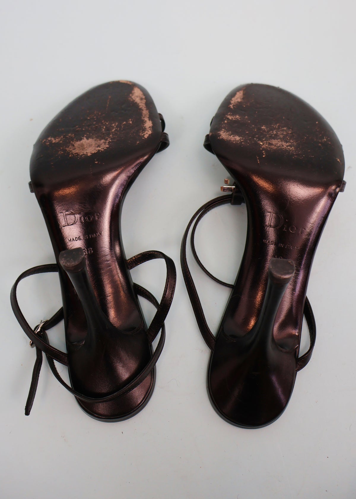Dior Spell Out Logo Black Leather Heels