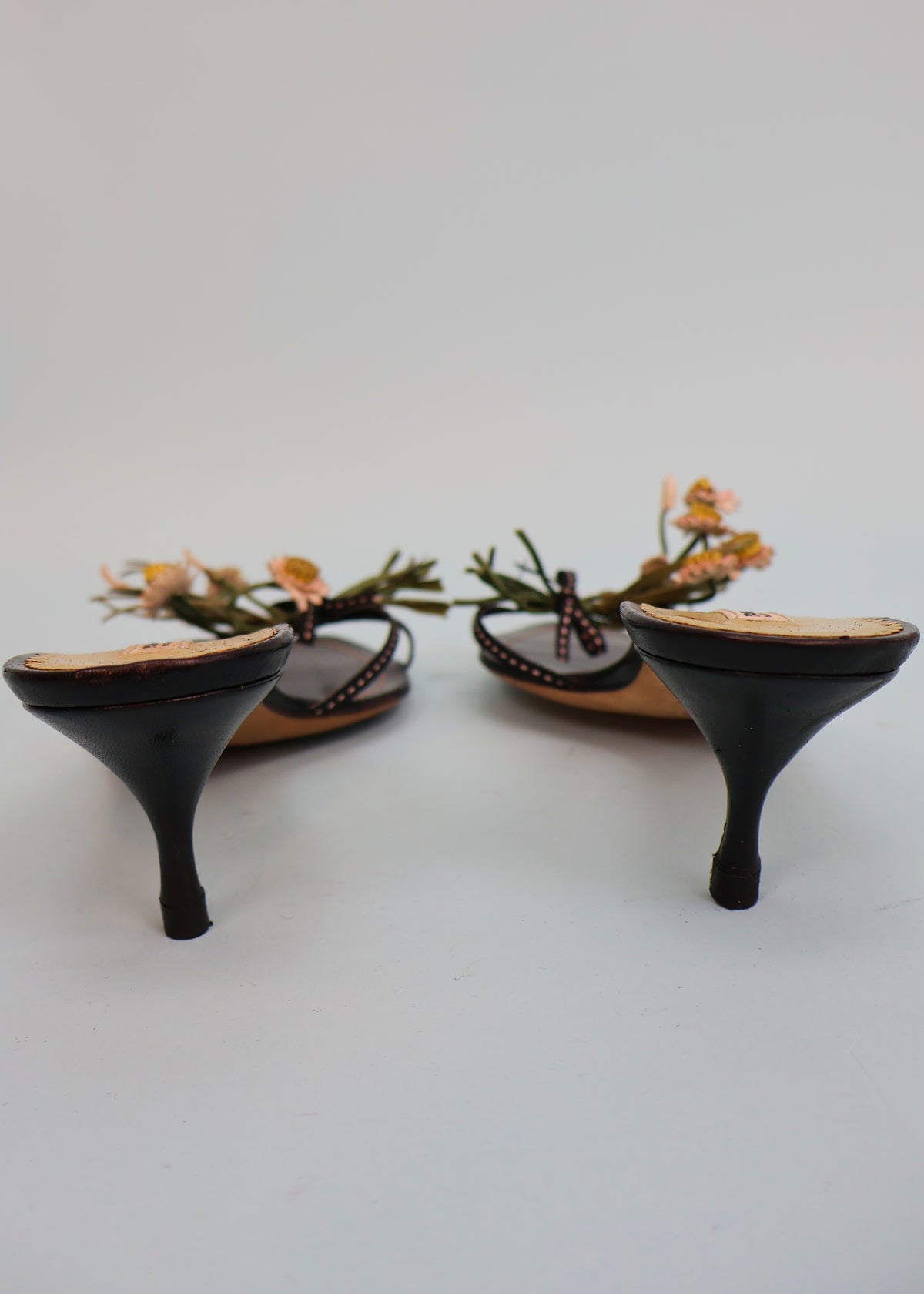 Prada Spring 2002 Floral Bouquet Kitten Heels