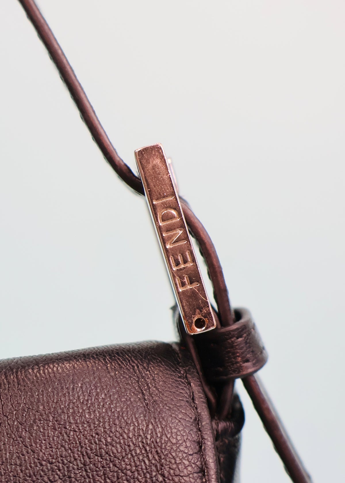 Fendi Black Leather Green Zucca Baguette Bag