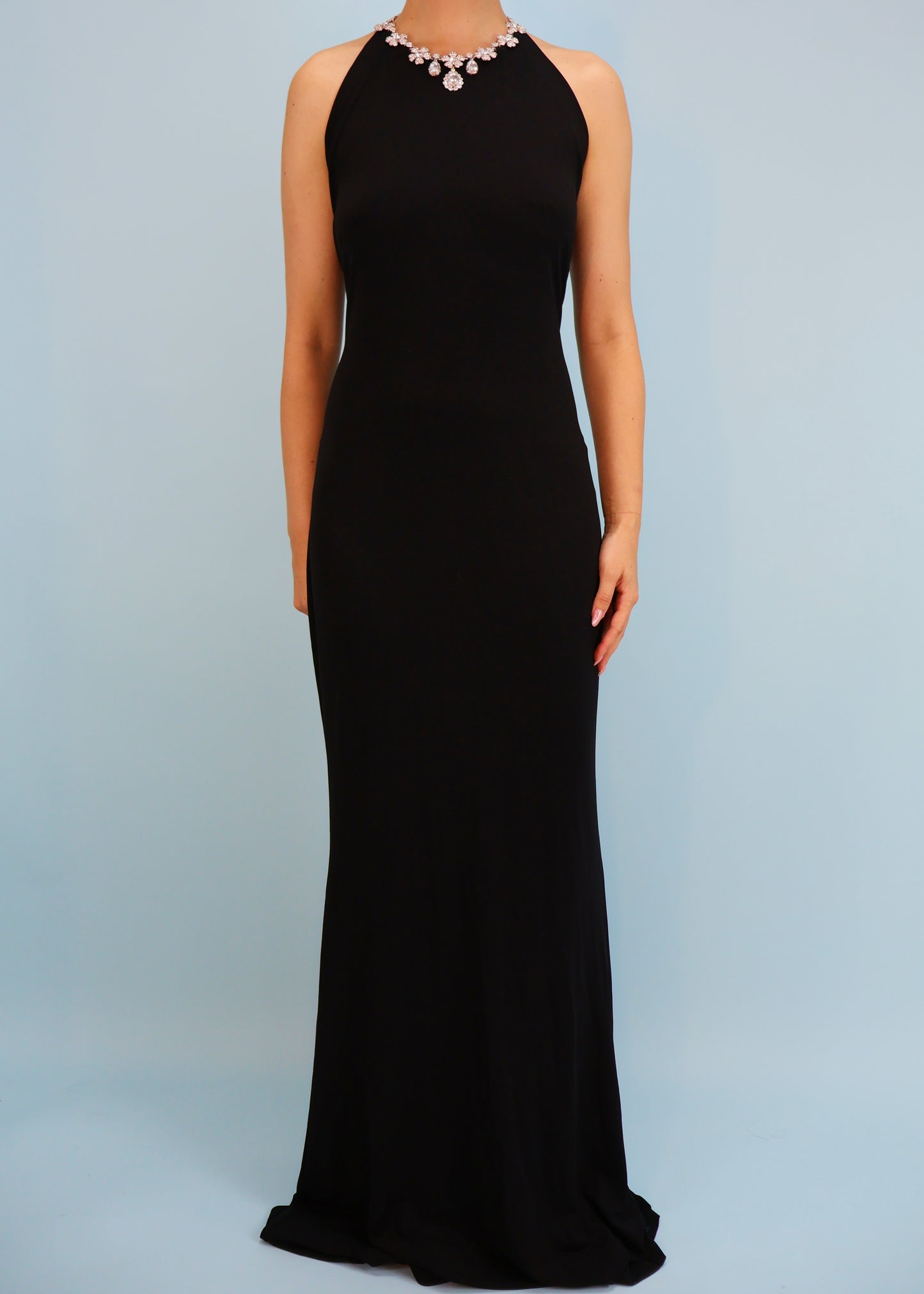 Dolce & Gabbana Spring 2001 Crystal Choker Necklace Black Gown