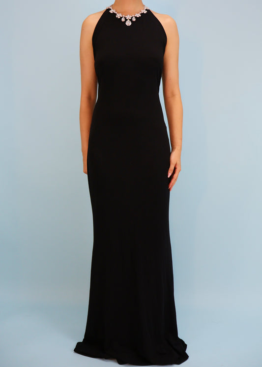 Dolce & Gabbana Spring 2001 Crystal Choker Necklace Black Gown