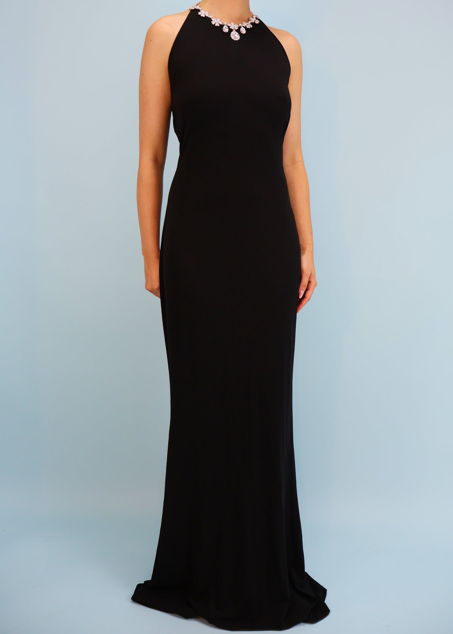 Dolce & Gabbana Spring 2001 Crystal Choker Necklace Black Gown