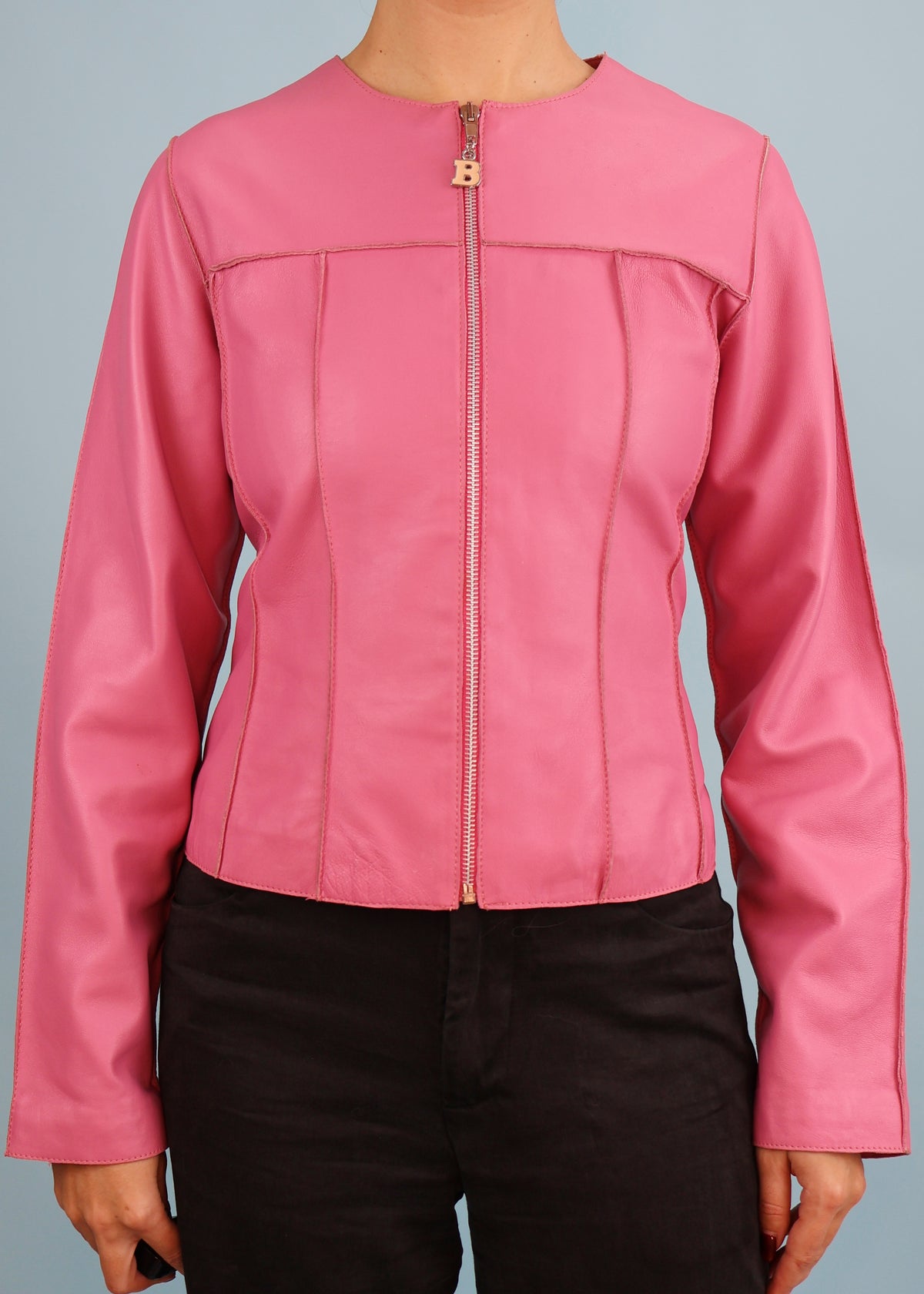 Blumarine Pink Leather Jacket