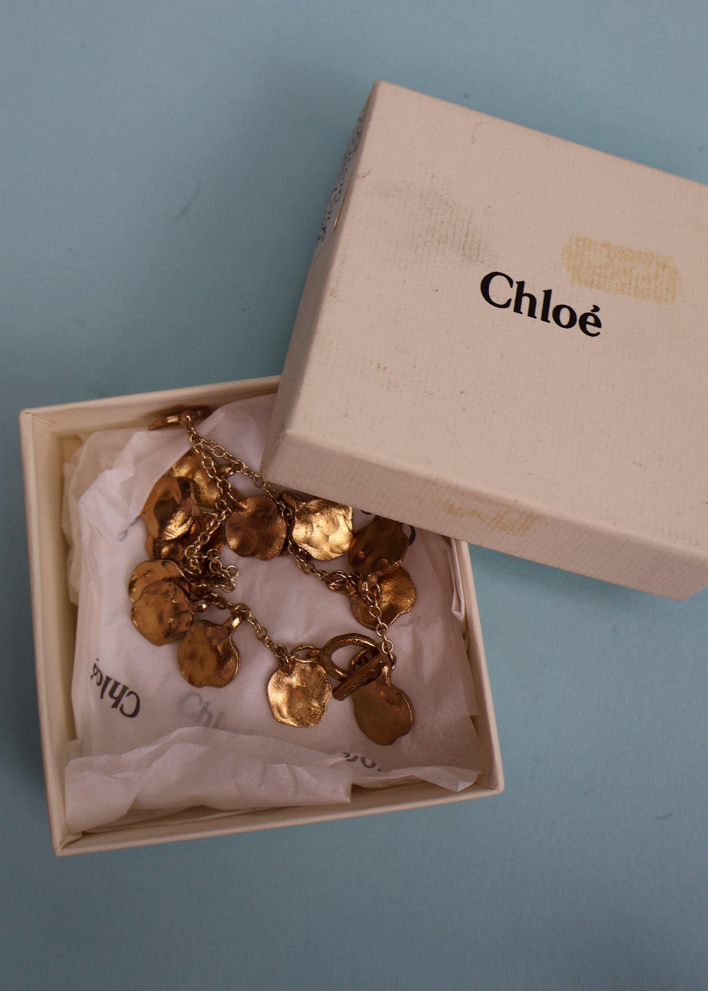 Chloé Fall 2004 Gold Hammered Discs Bracelet
