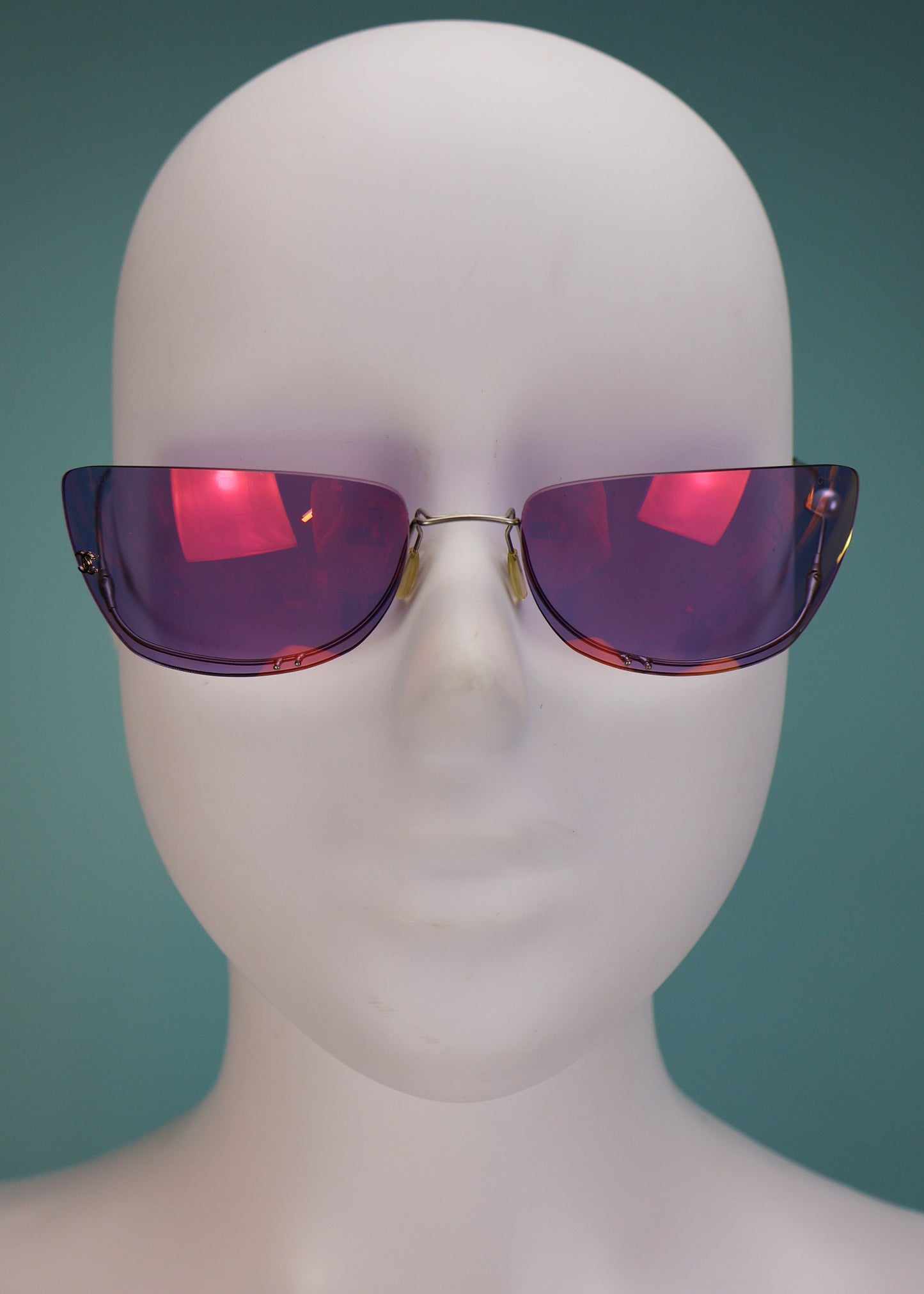 Chanel 2003 Unwire Frameless Pearl Detail Sunglasses