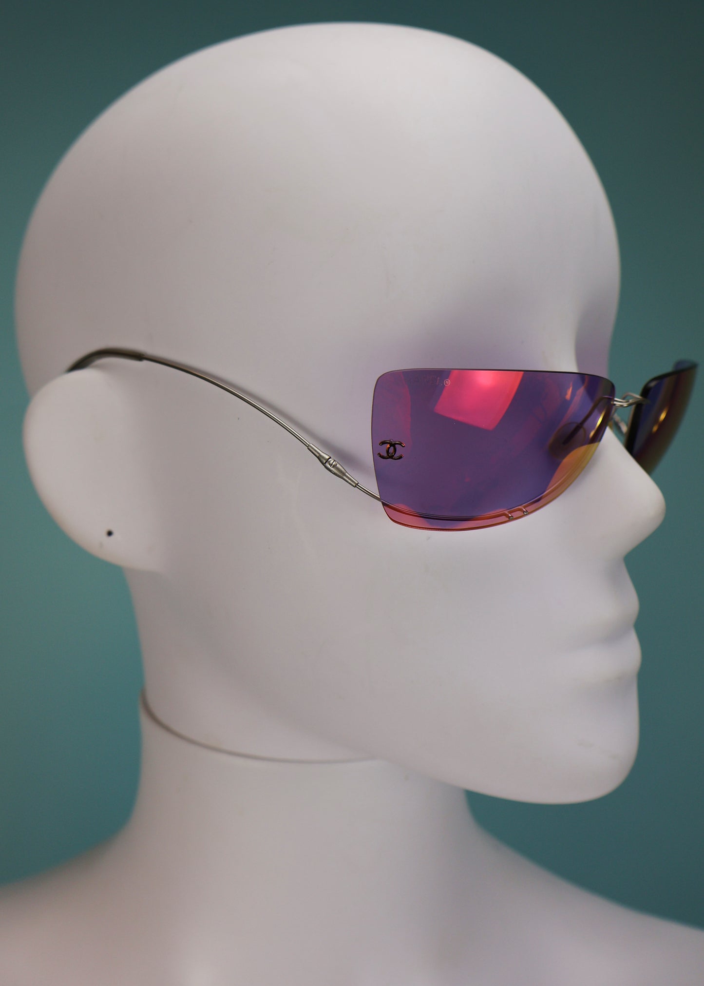 Chanel 2003 Unwire Frameless Pearl Detail Sunglasses