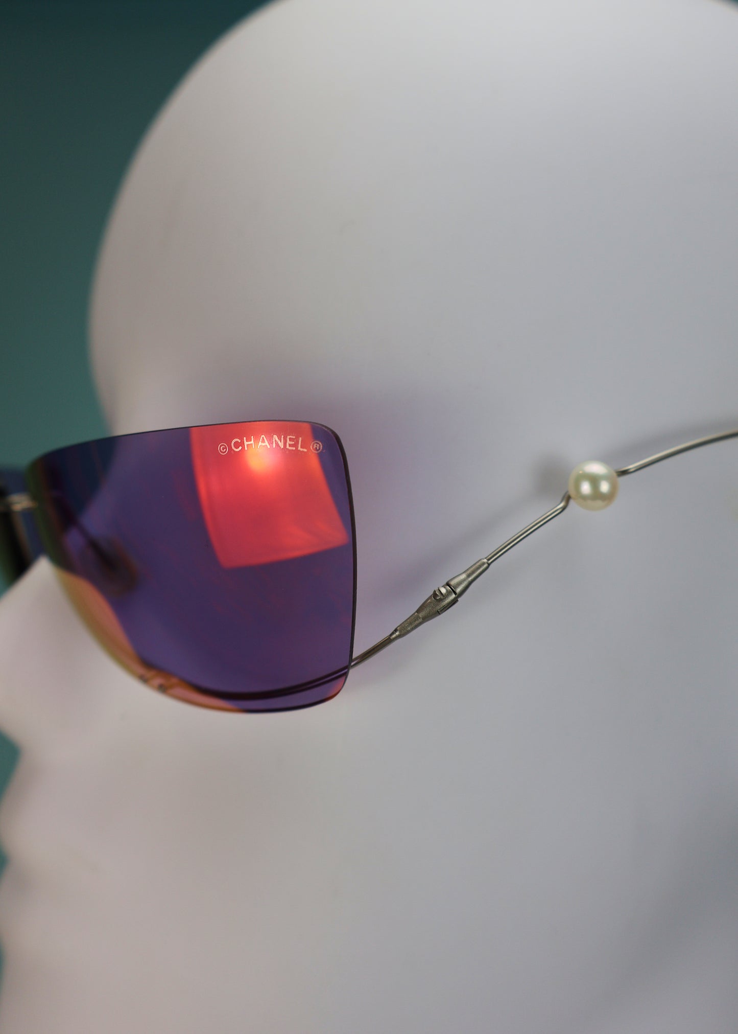 Chanel 2003 Unwire Frameless Pearl Detail Sunglasses