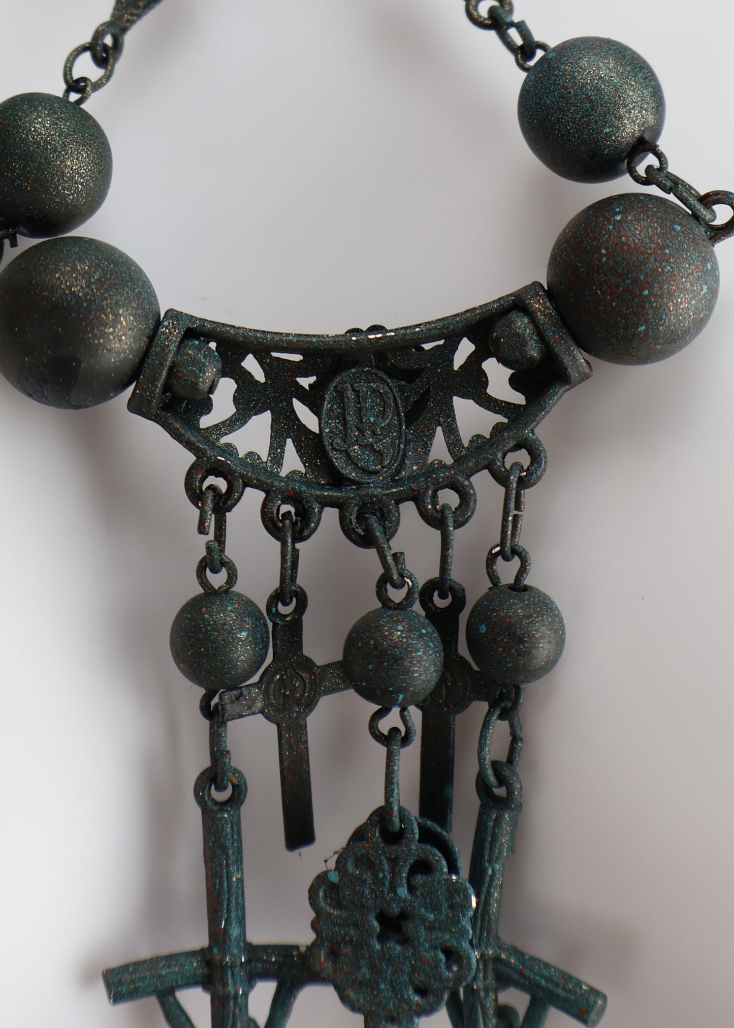 Jean Paul Gaultier 1990’s Crucifix & Skull Necklace