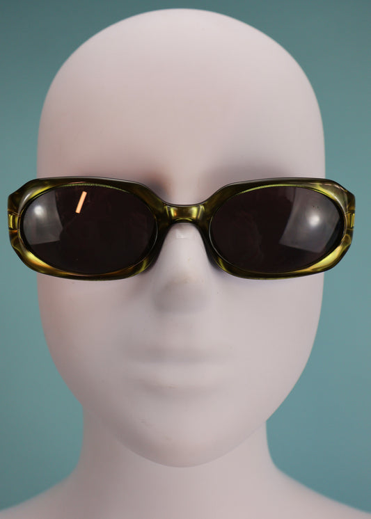 Gucci 1990s Metallic Green Sunglasses