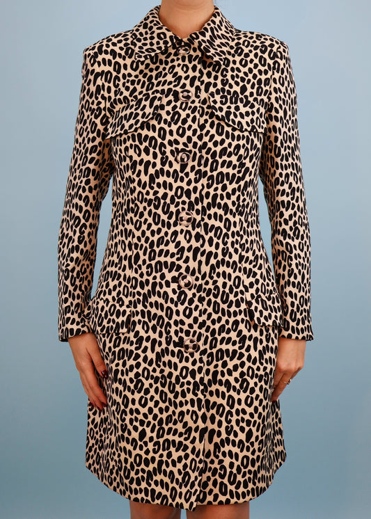 Versace Spring 1996 Black & White Leopard Print Jacket