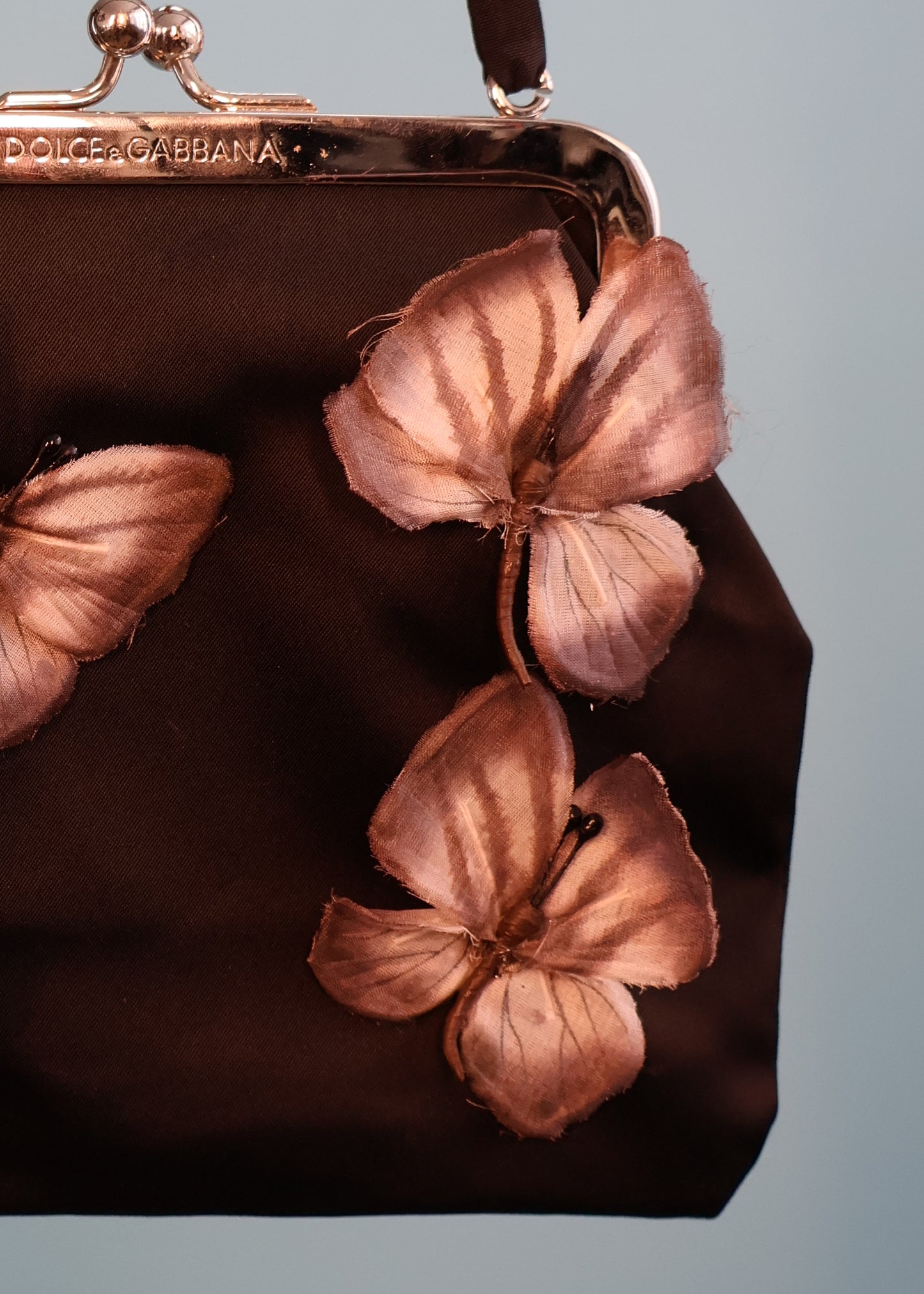 Dolce & Gabbana Spring 1998 Runway Black Silk Butterfly Mini Bag