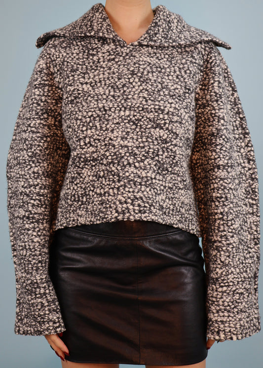 Balenciaga Fall 2015 Runway Grey Boucle Structured Sweater