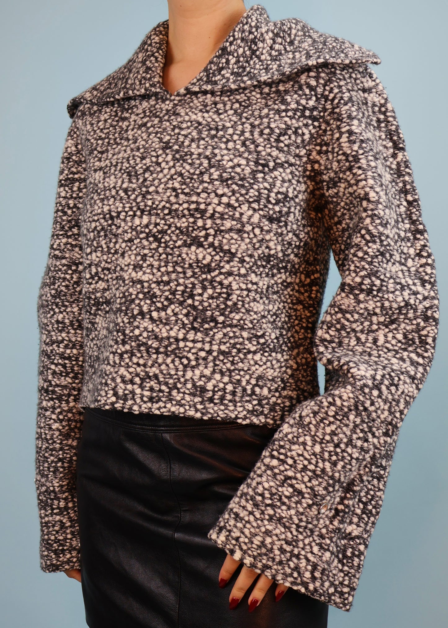 Balenciaga Fall 2015 Runway Grey Boucle Structured Sweater