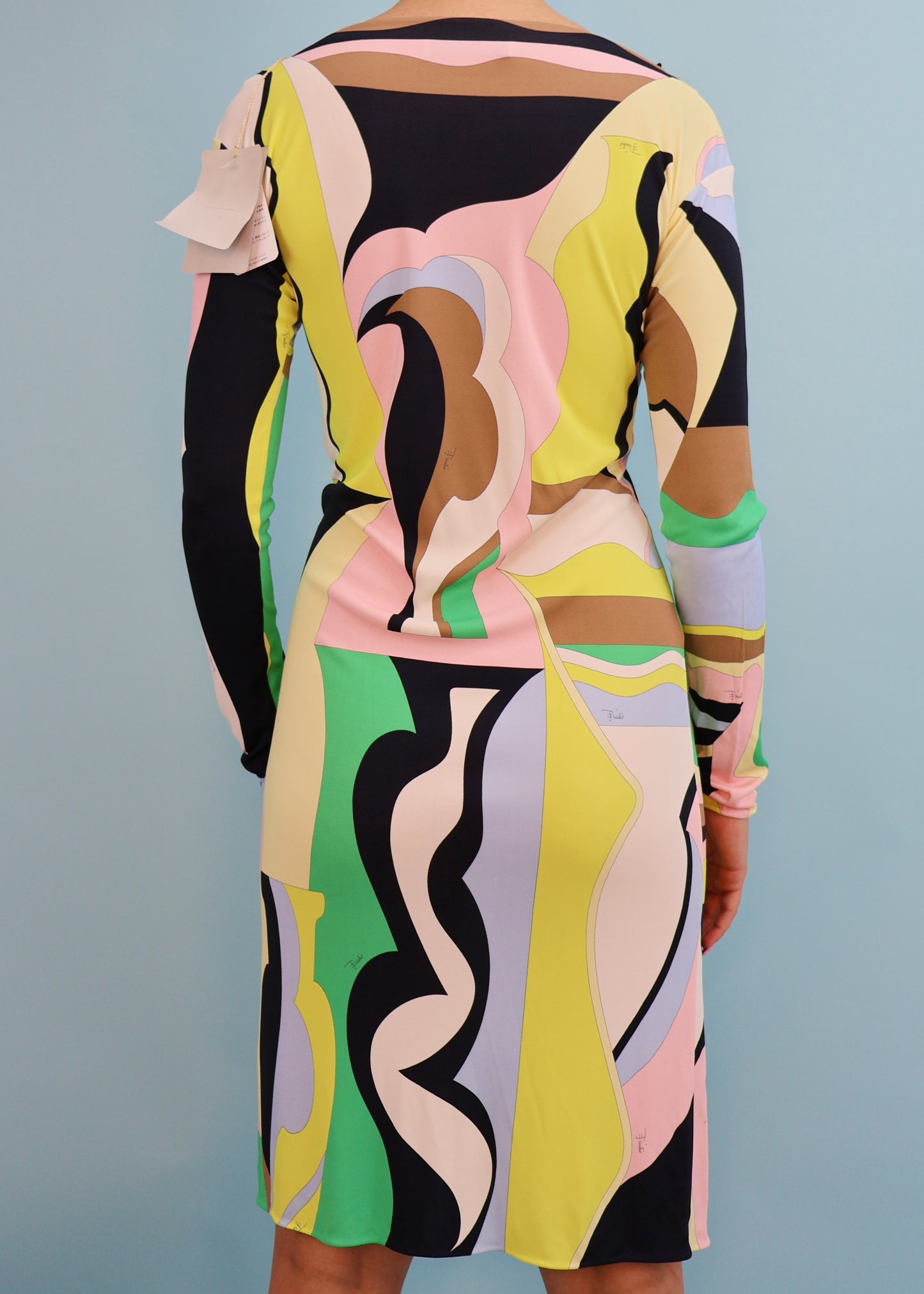Emilio Pucci 2009 Long Sleeve Pastel Pattern Dress