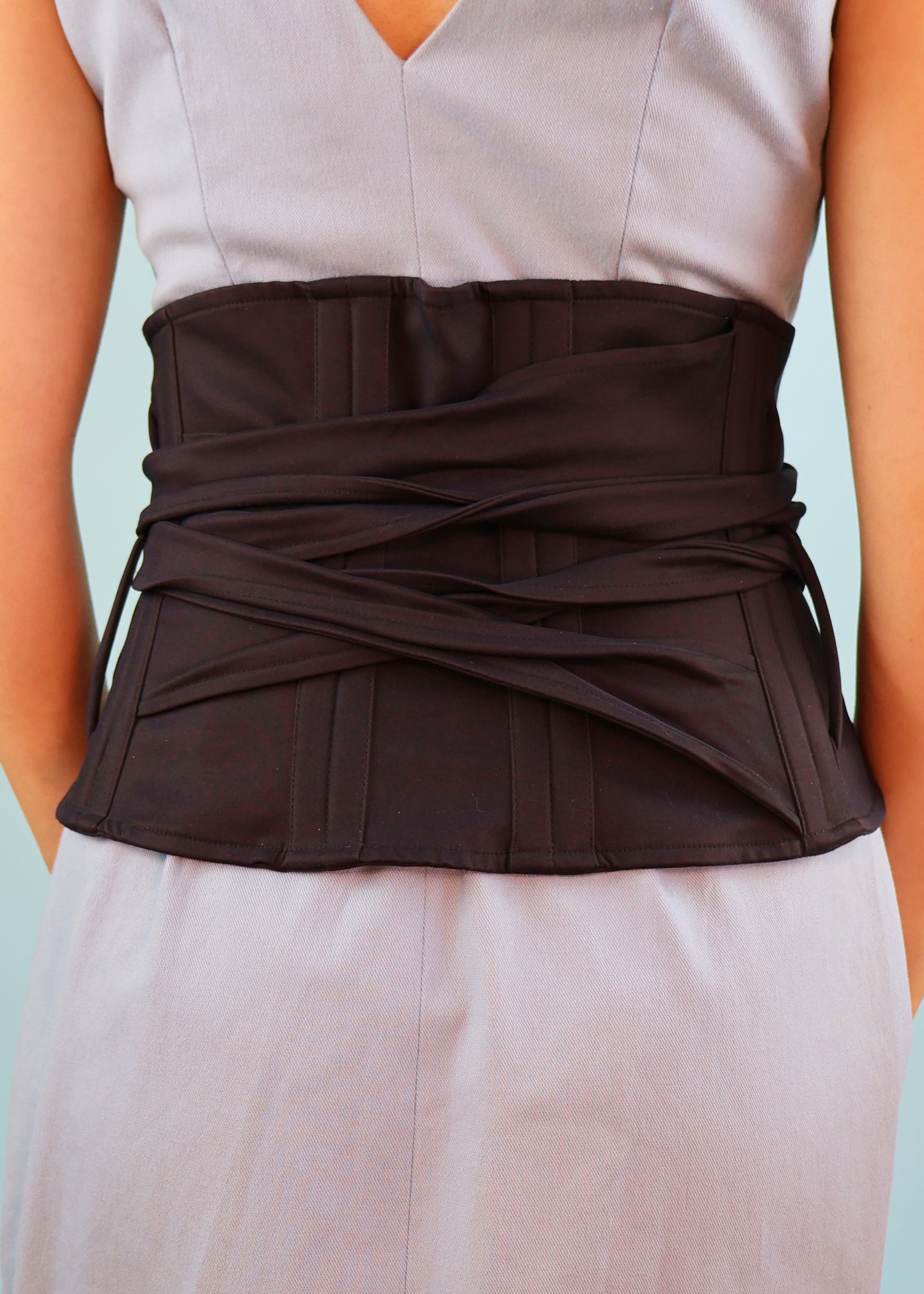 Gucci Fall 2003 Runway Wide Black Corset Waspie Belt