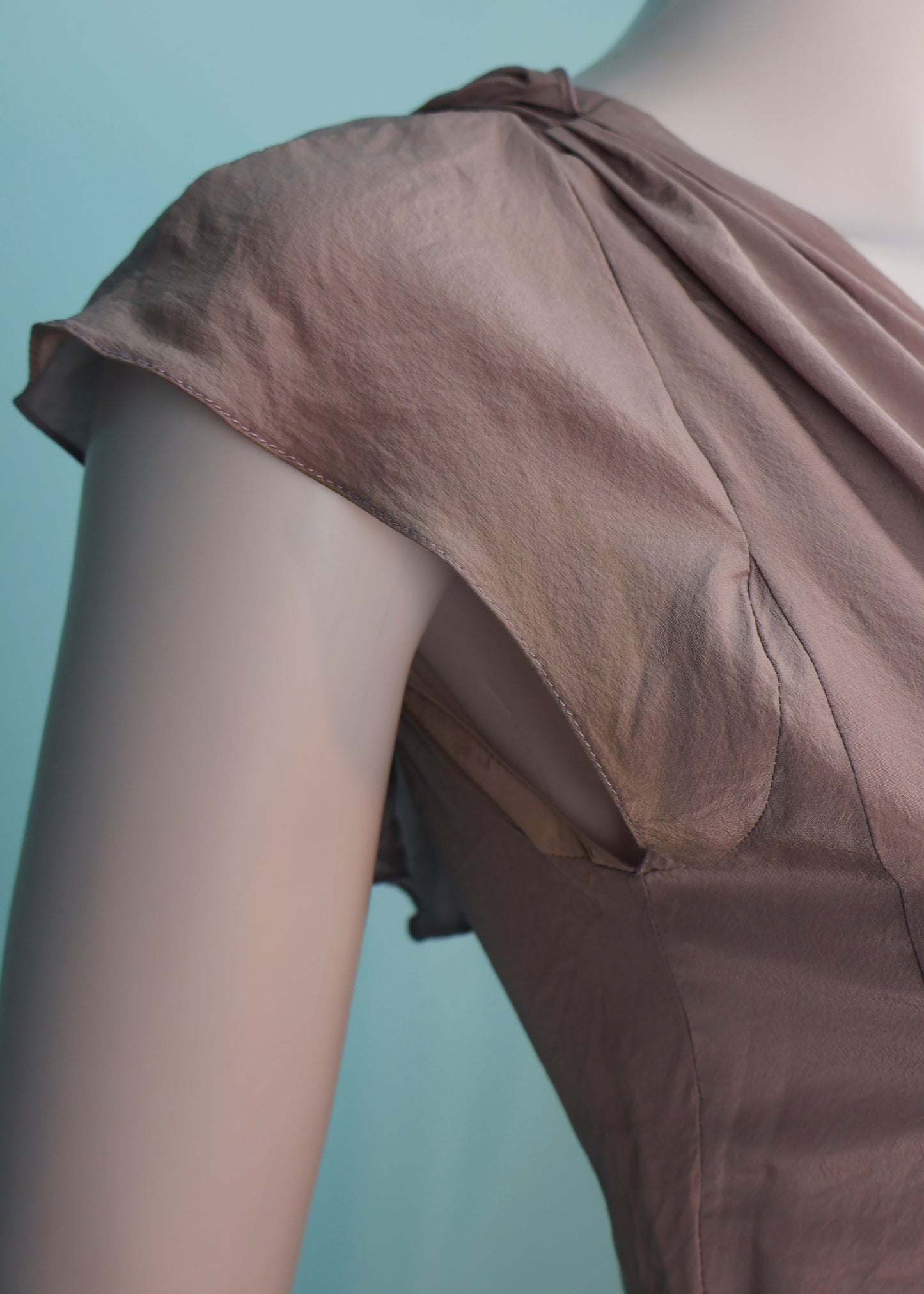 Yves Saint Laurent Spring 2003 Lilac Floral Appliqué Silk Top