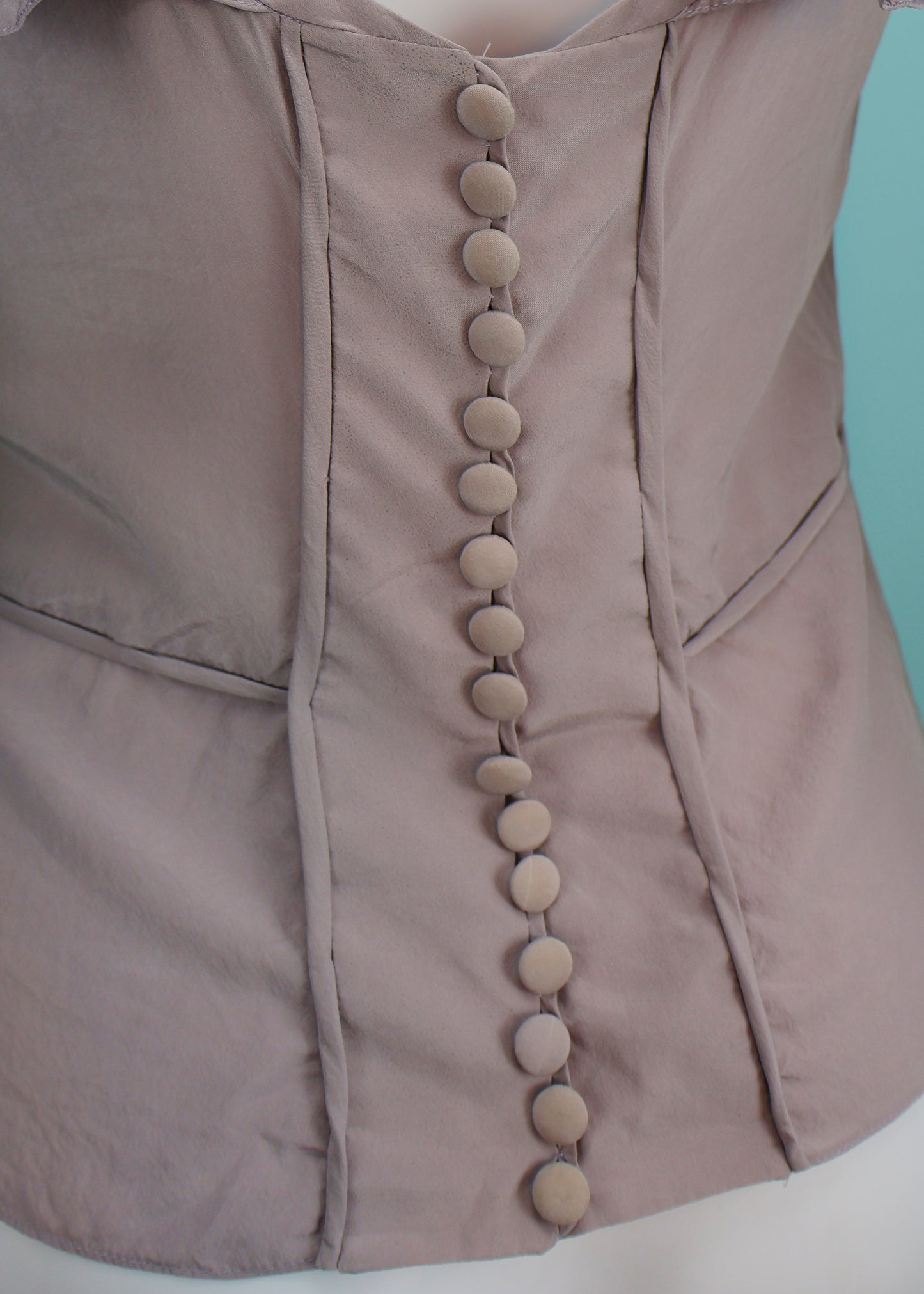 Yves Saint Laurent Spring 2003 Lilac Floral Appliqué Silk Top