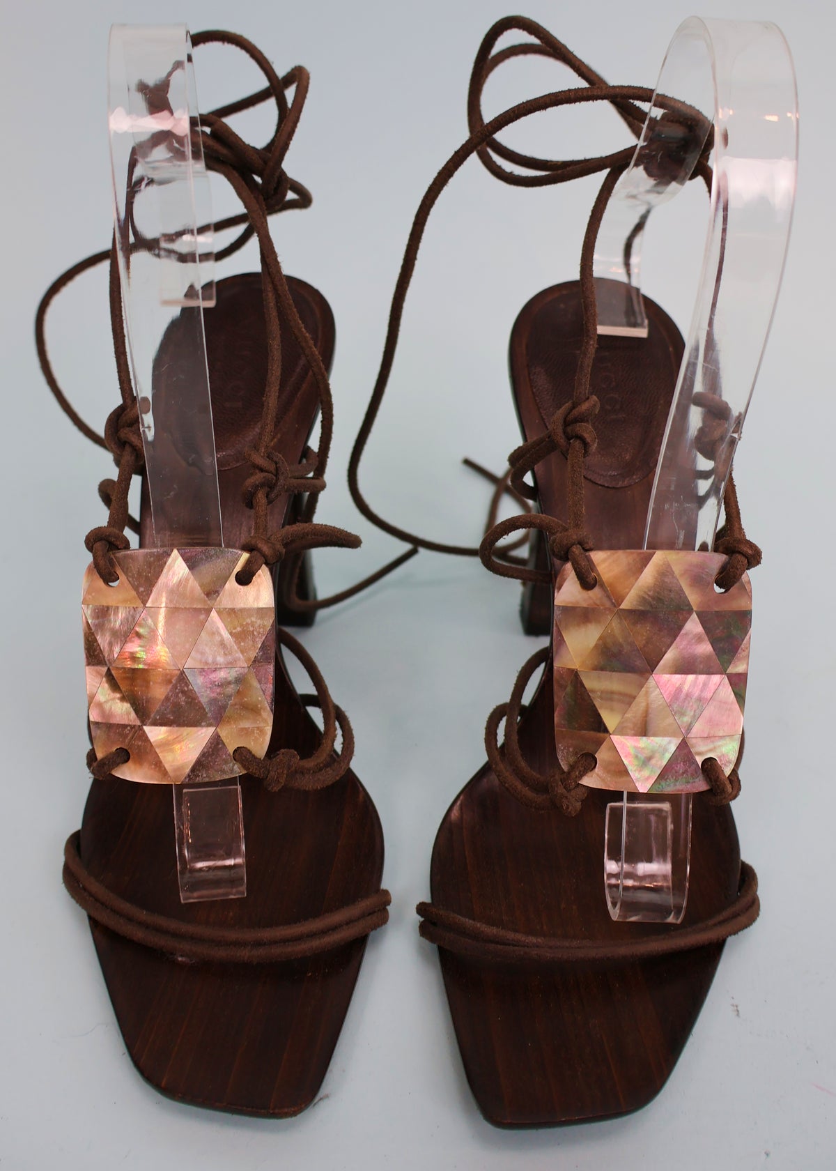 Gucci Fall 2002 Mother of Pearl Strappy Heels