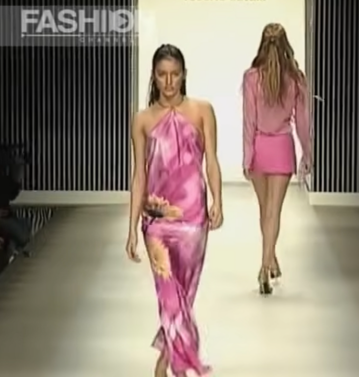 Roberto Cavalli Spring 1999 Daisy Floral Print Mesh Top