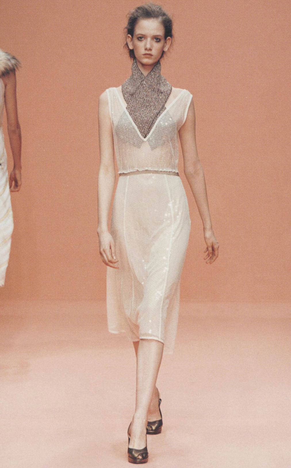Prada Fall 2000 Runway Cream Sequin Dress Studded Petals Vintage Prada Fall 2000 Runway Cream Sequin Dress Studded Petals Vintage