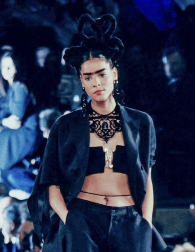 Jean Paul Gaultier Spring 1998 Safety Pin Clasp Denim Jacket