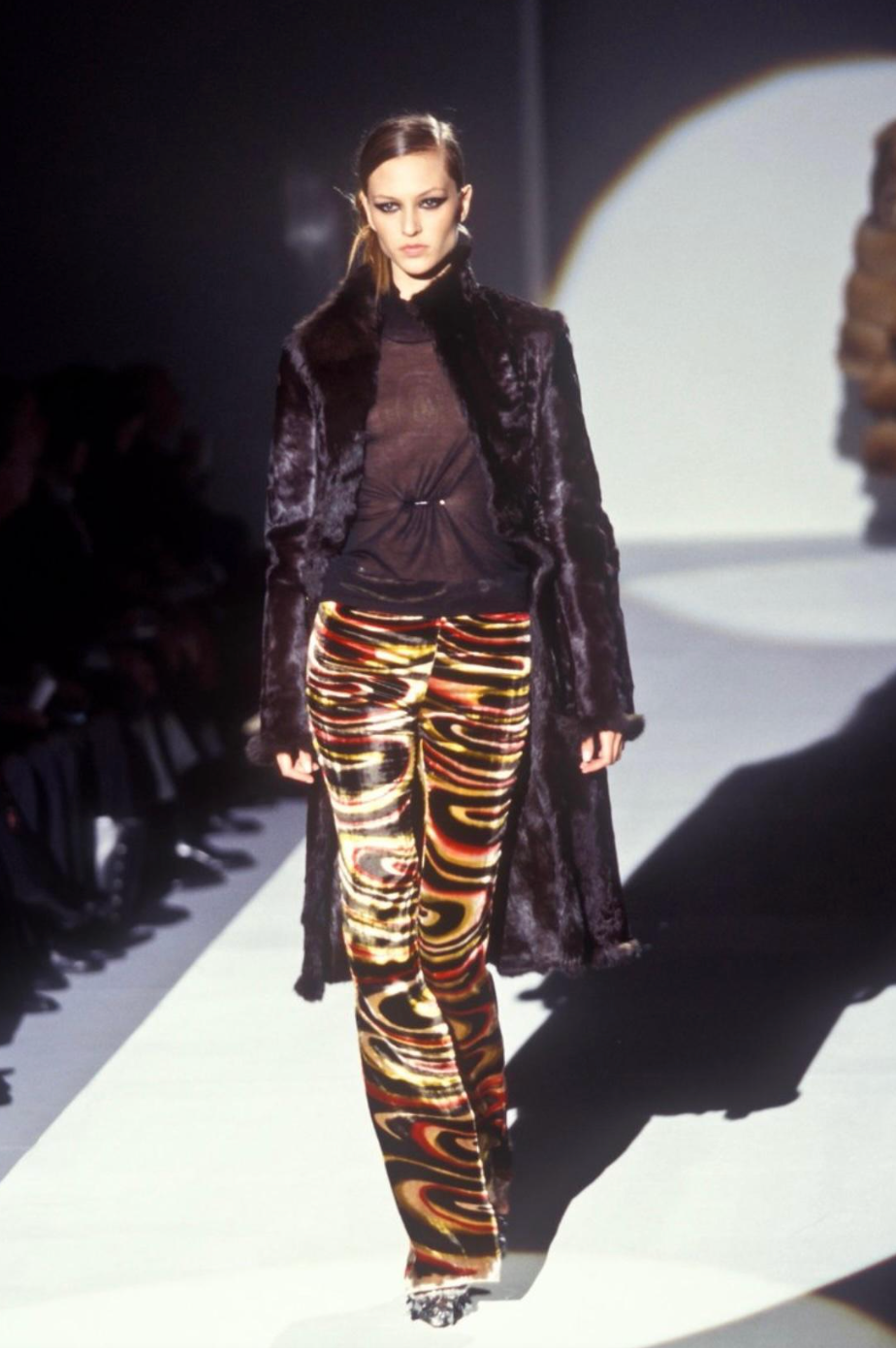 Gucci Fall 1999 Runway Velvet Swirl Flared Pants