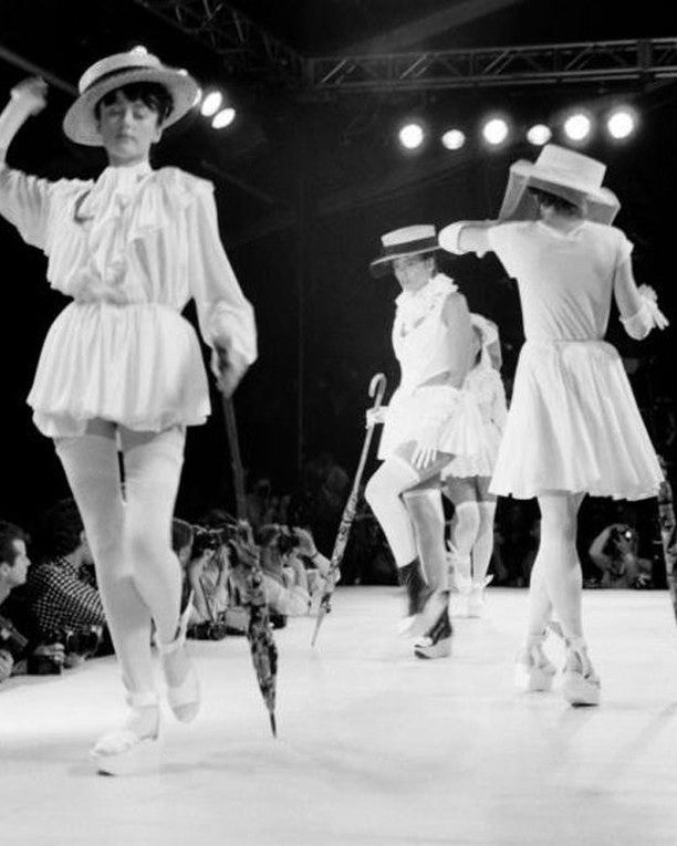 Vivienne Westwood Spring 1988 Runway Cream Draped Corset & Mini Skirt Set