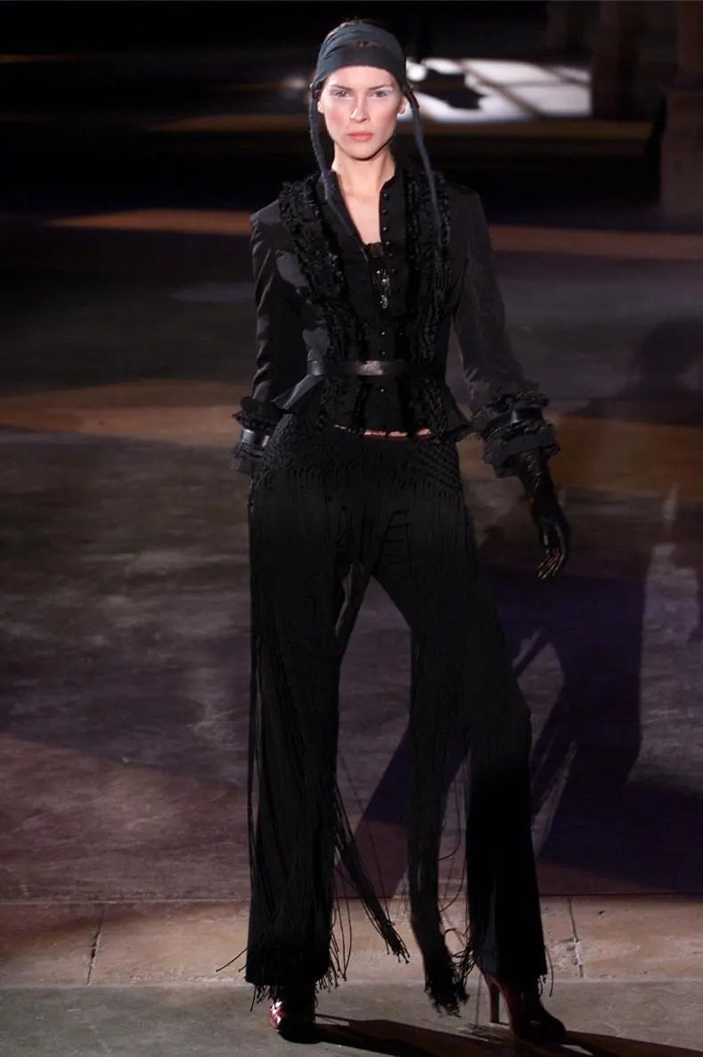 Alexander McQueen Fall 2002 Runway Black Fringe Pants