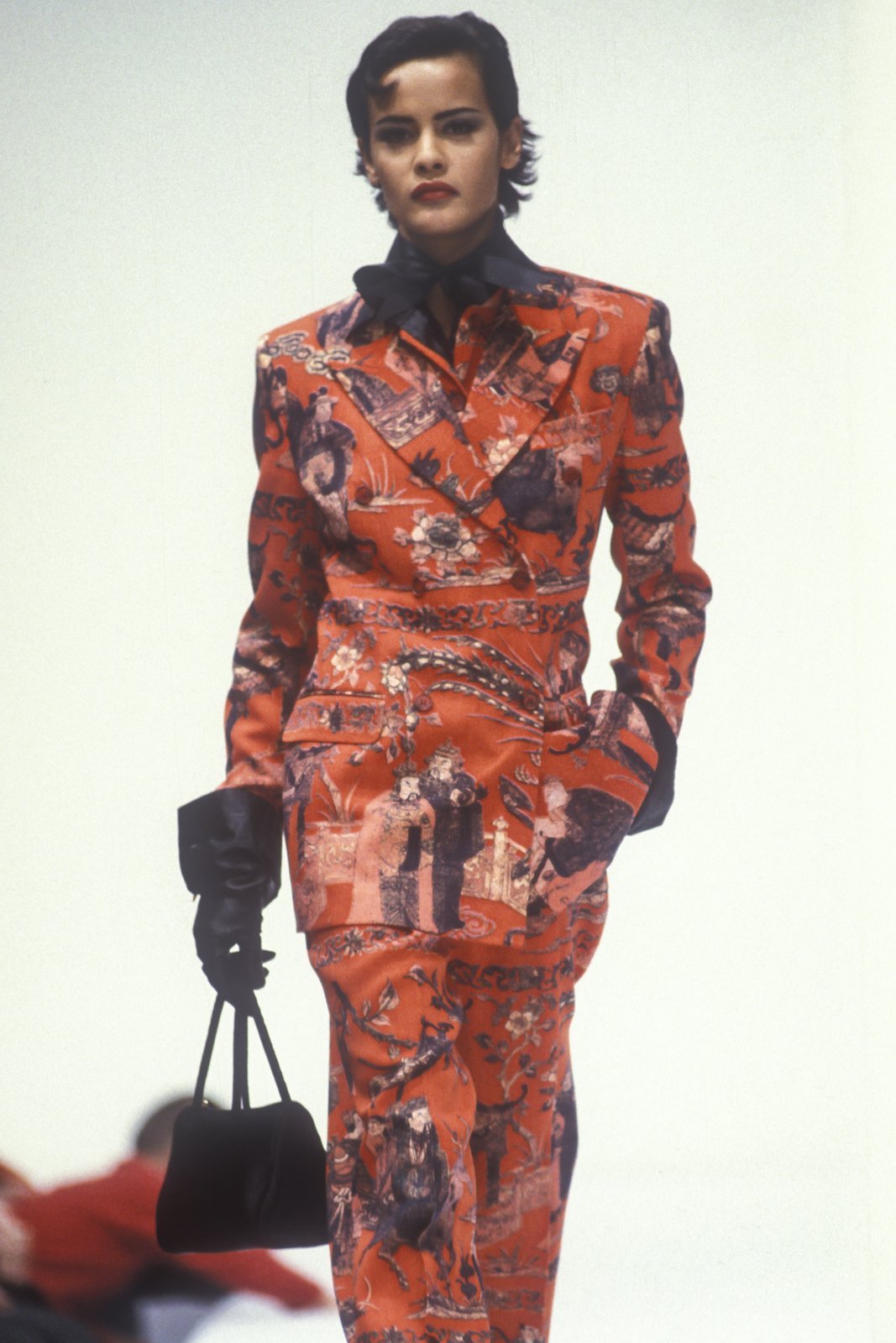 Dolce & Gabbana Fall 1992 Red Printed Corset Top