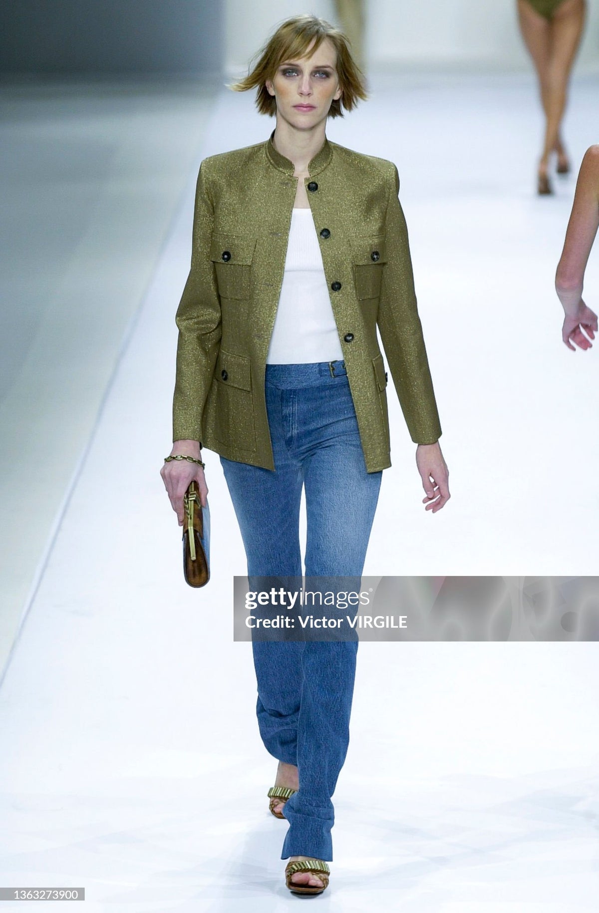 Celine Spring 2001 Runway Buckle Detail Jeans