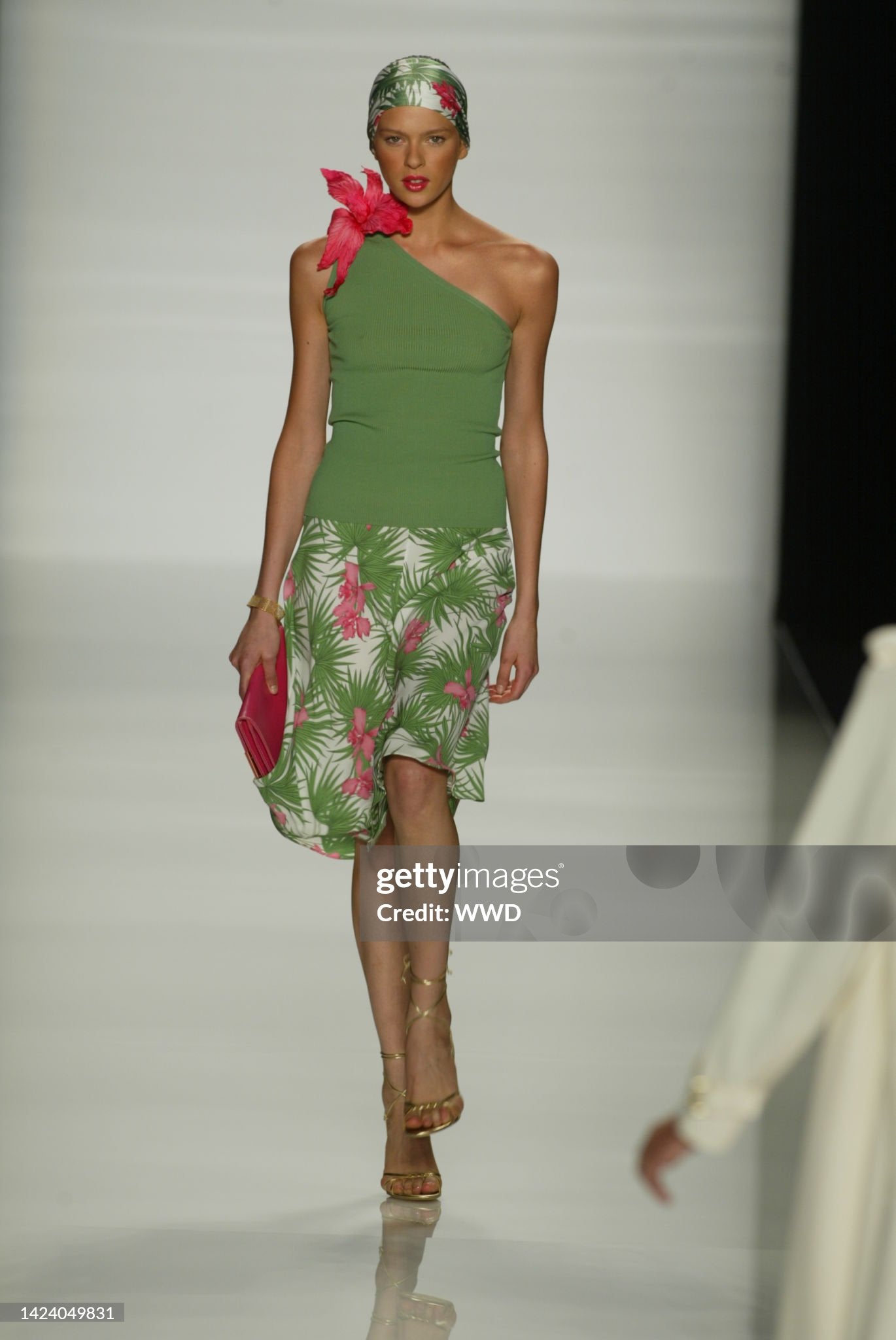 Celine Spring 2004 Tropical Print Silk Dress