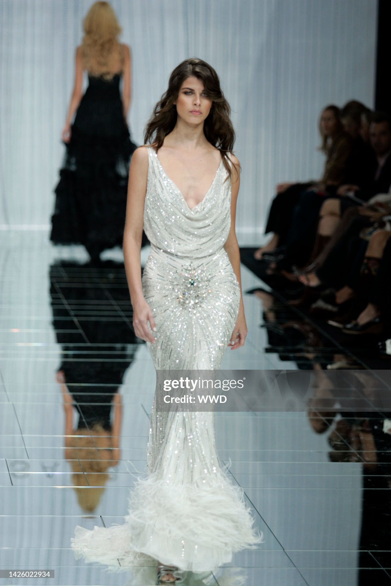 Elie Saab Spring 2006 Runway Crystal Embellished Cowl Neckline Gown