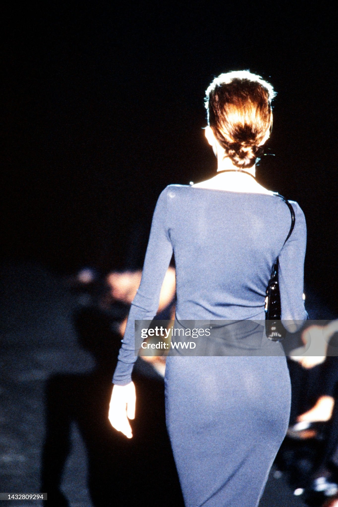 Gucci Spring 1998 Runway Black Leather Strap Midi Dress