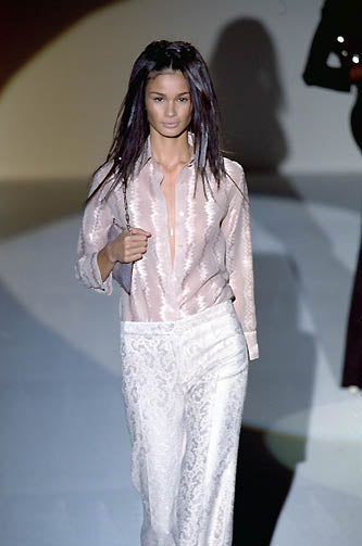 Gucci Spring 2000 Runway Pink Sheer Zig Zag Shirt