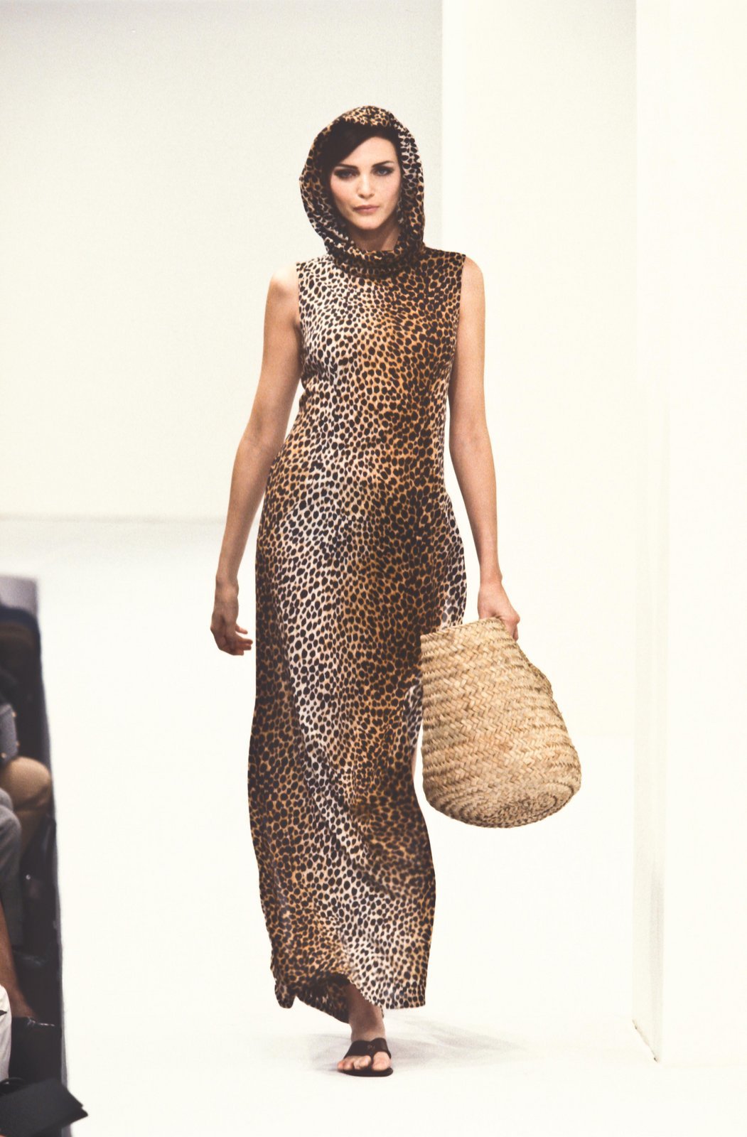 Dolce & Gabbana Spring 1996 Leopard Print Silk Chiffon Dress