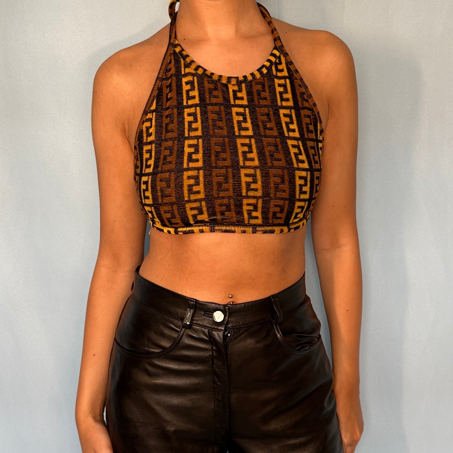 Fendi Zucca Monogram Towelling Halter Top