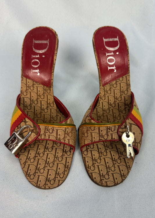 Dior 2004 Rasta Lock & Key Heels
