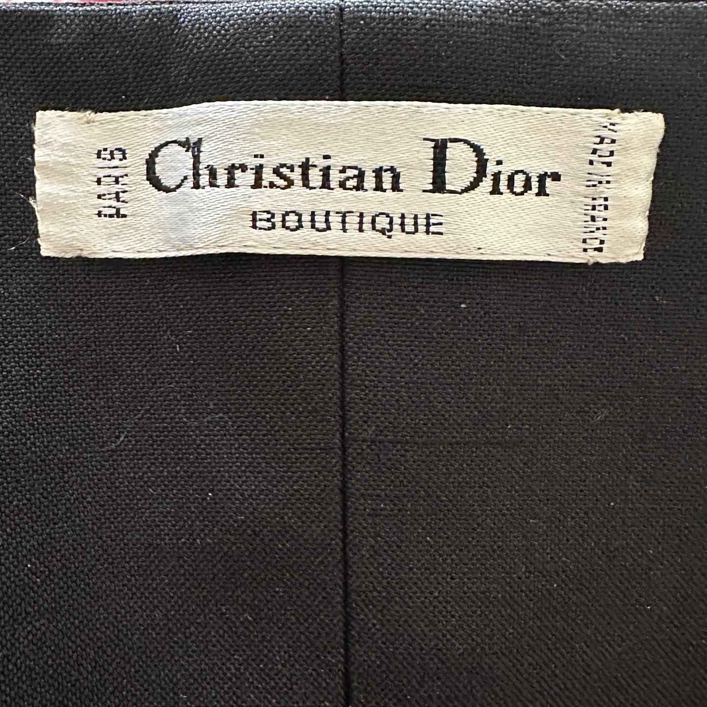 Dior 1970s Black Silk Button Bustier Top