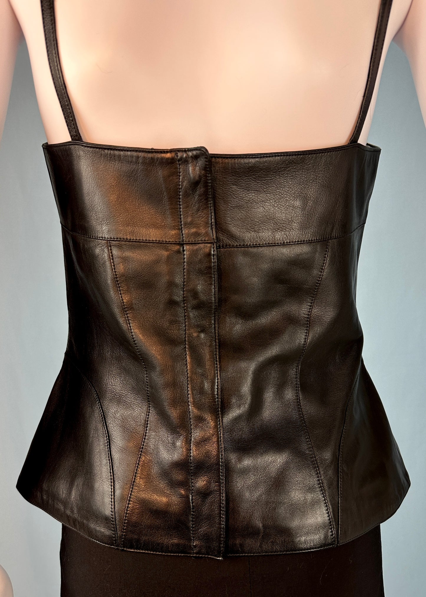 Thierry Mugler 1999 Black Leather Top