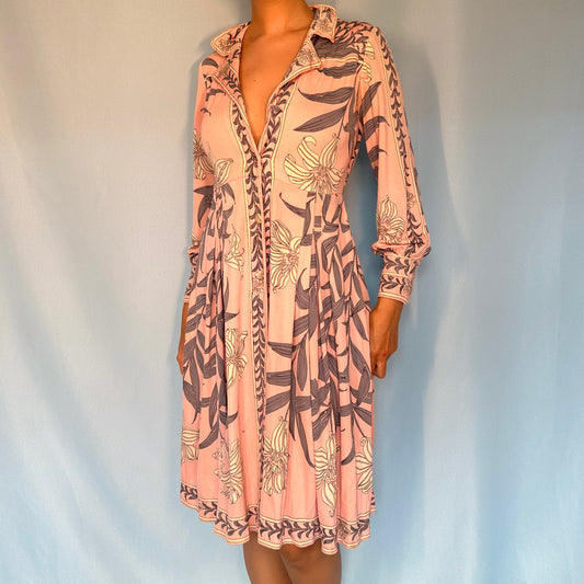 Emilio Pucci 1960’s Silk Jersey Pink Pattern Dress
