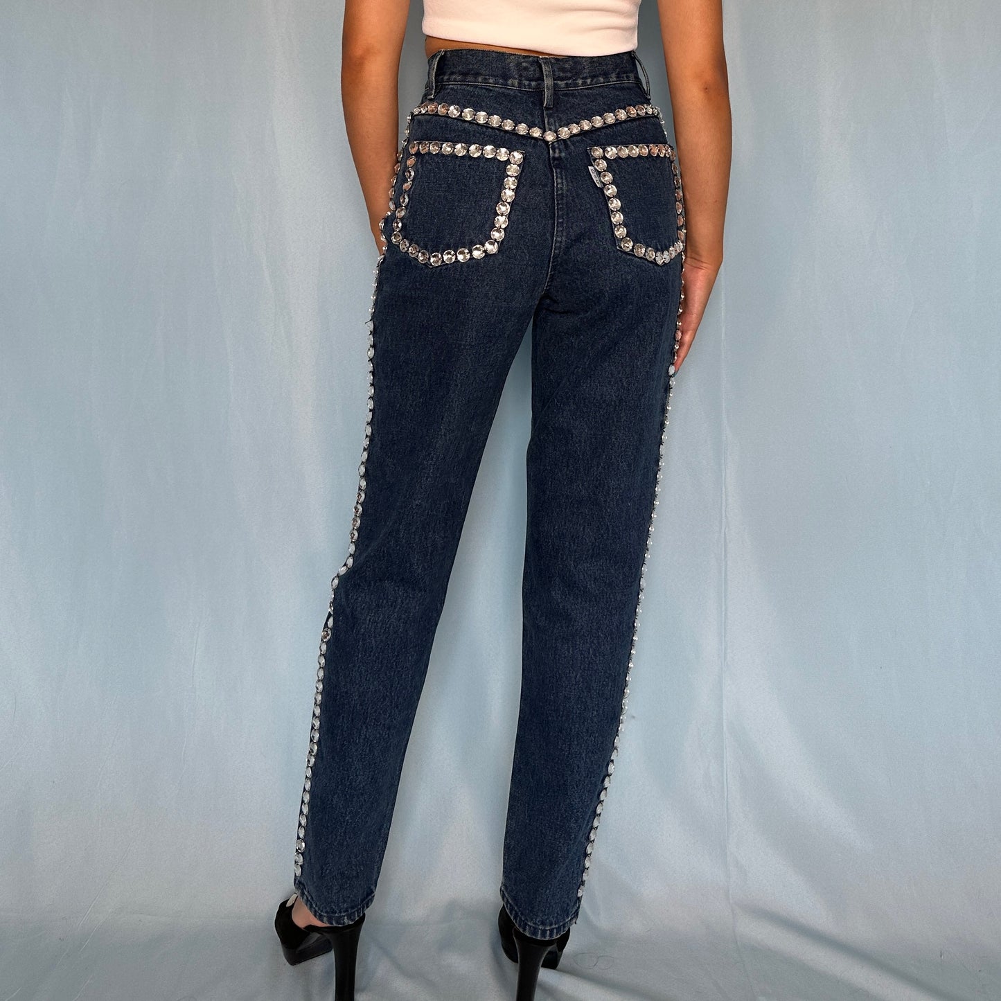 Dolce & Gabbana Spring 1992 Crystal Embellished Denim Jeans