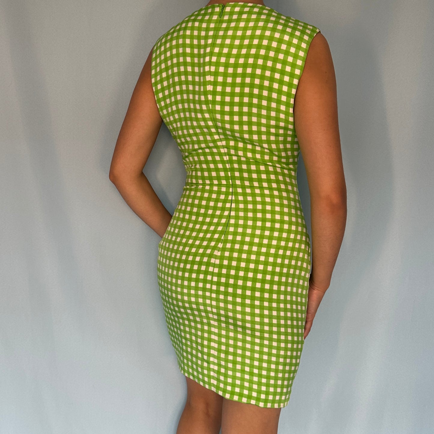 Versace 1995 Green Gingham Dress