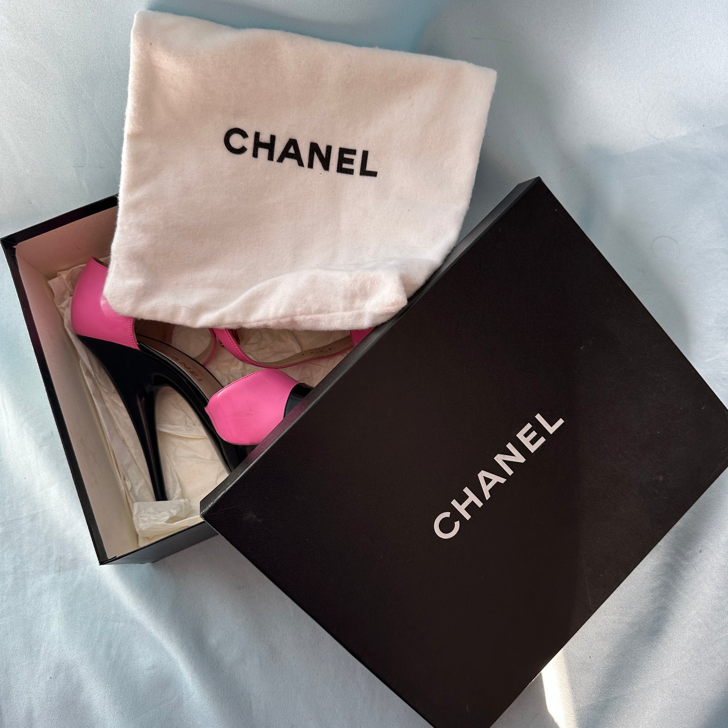 Chanel Spring 1995 Runway Pink Patent Heels
