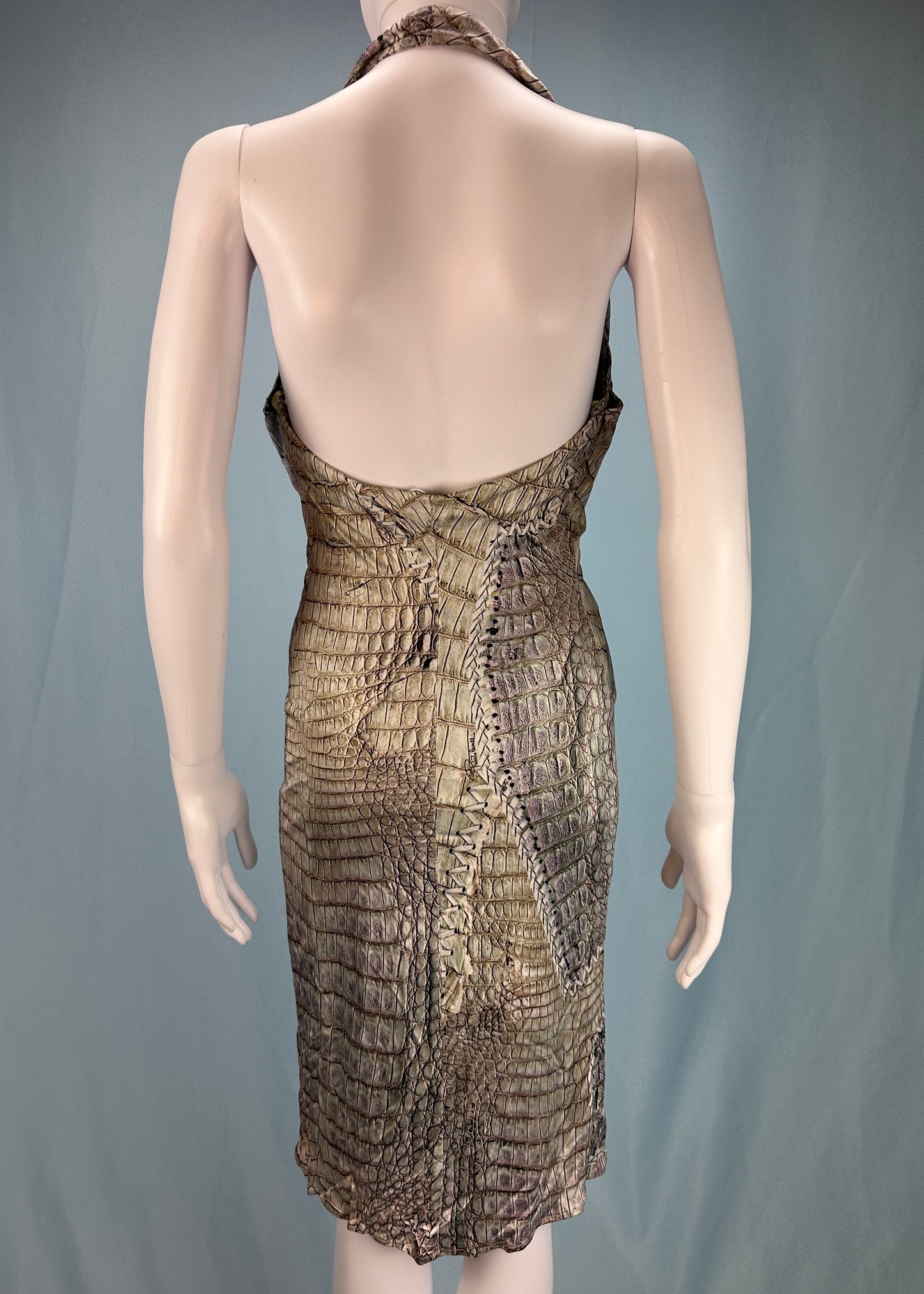 Roberto Cavalli Spring 2011 Snake Print Halter Dress