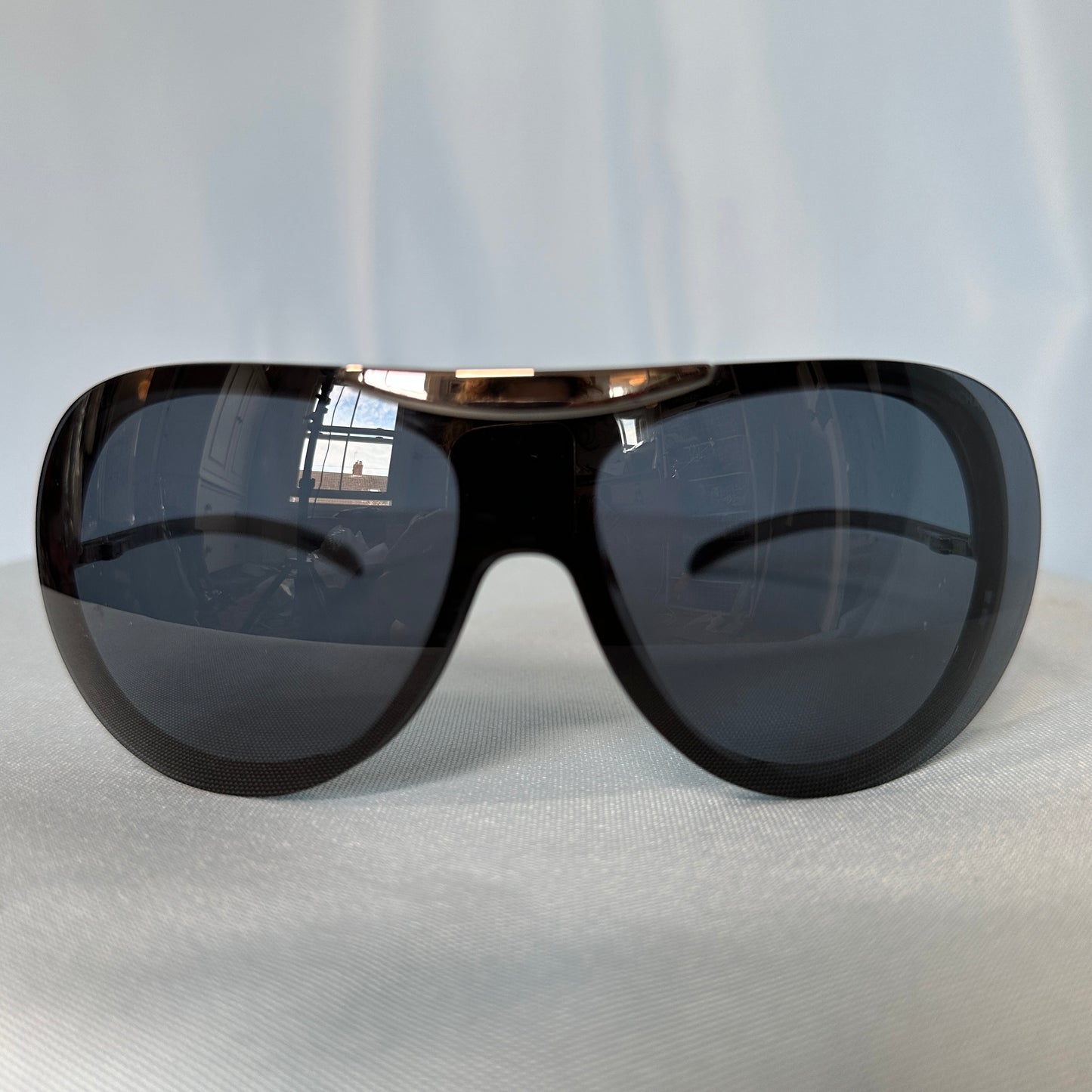 Chanel Fall 2001 Black Shield Sunglasses 6006