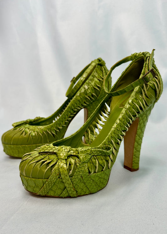 Dior Fall 2007 Green Python Heels