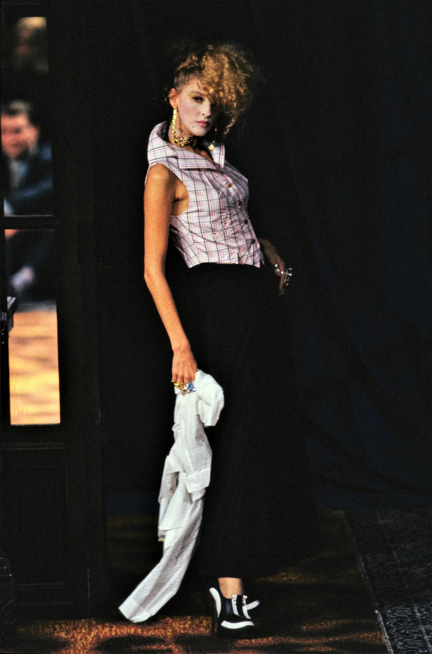 Vivienne Westwood Spring 1994 “Cafe Society” Checked Bustle Skirt & Waistcoat Set